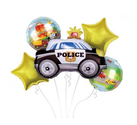 Sada fóliových balónov Polícia 5 ks