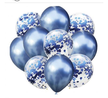 Sada latexových balónov modrá platinum 10 ks