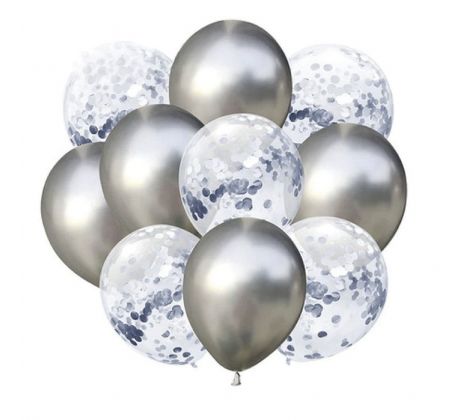 ada latexových balónov strieborná platinum 10 ks