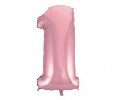 balón svetlo ružový číslo 1