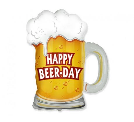 Fóliový balón pohár Happy Beer-day 60 cm