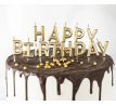 Sviečky na tortu Happy Birthday zlaté