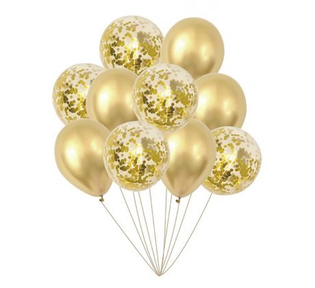 Sada latexových balónov zlatá platinum 10 ks