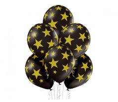 ada latexových balónov 33 cm s potlačou zl. hviezd 6 ks