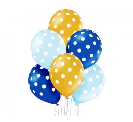 Latexové balóny 30 cm bodky Boy 6 ks