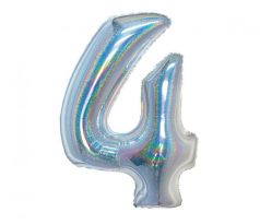 Balón fóliový číslo 4 holografický 76 cm