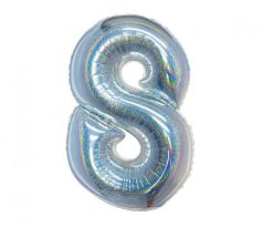 Balón fóliový číslo 8 holografický 76 cm