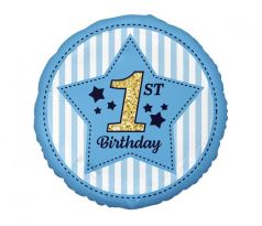 Fóliový balón na 1 narodeniny modrý