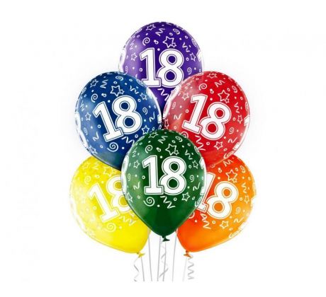 Latexové balóny30 cm na 18-te narodeniny 6 ks