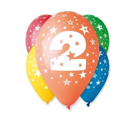 Narodeninové balóny s číslom 2 na oslavu druhých narodenín.
