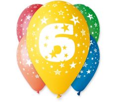 Narodeninové balóny s číslom 6 na oslavu šiestych narodenín.