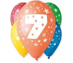 Narodeninové balóny s číslom 7 na oslavu siednych narodenín.
